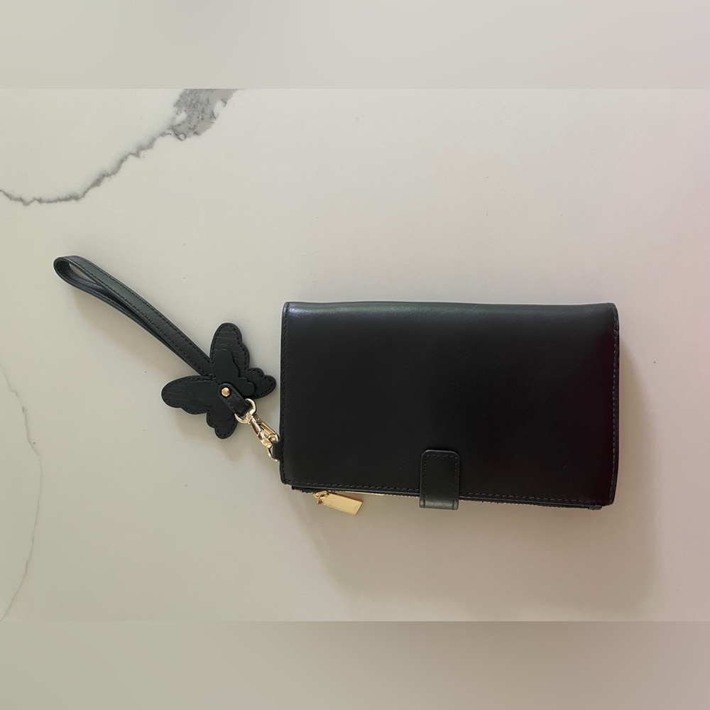 Michael Kors Adele Leather Butterfly Smartphone Clutch & Wristlet - Picture 13 of 16
